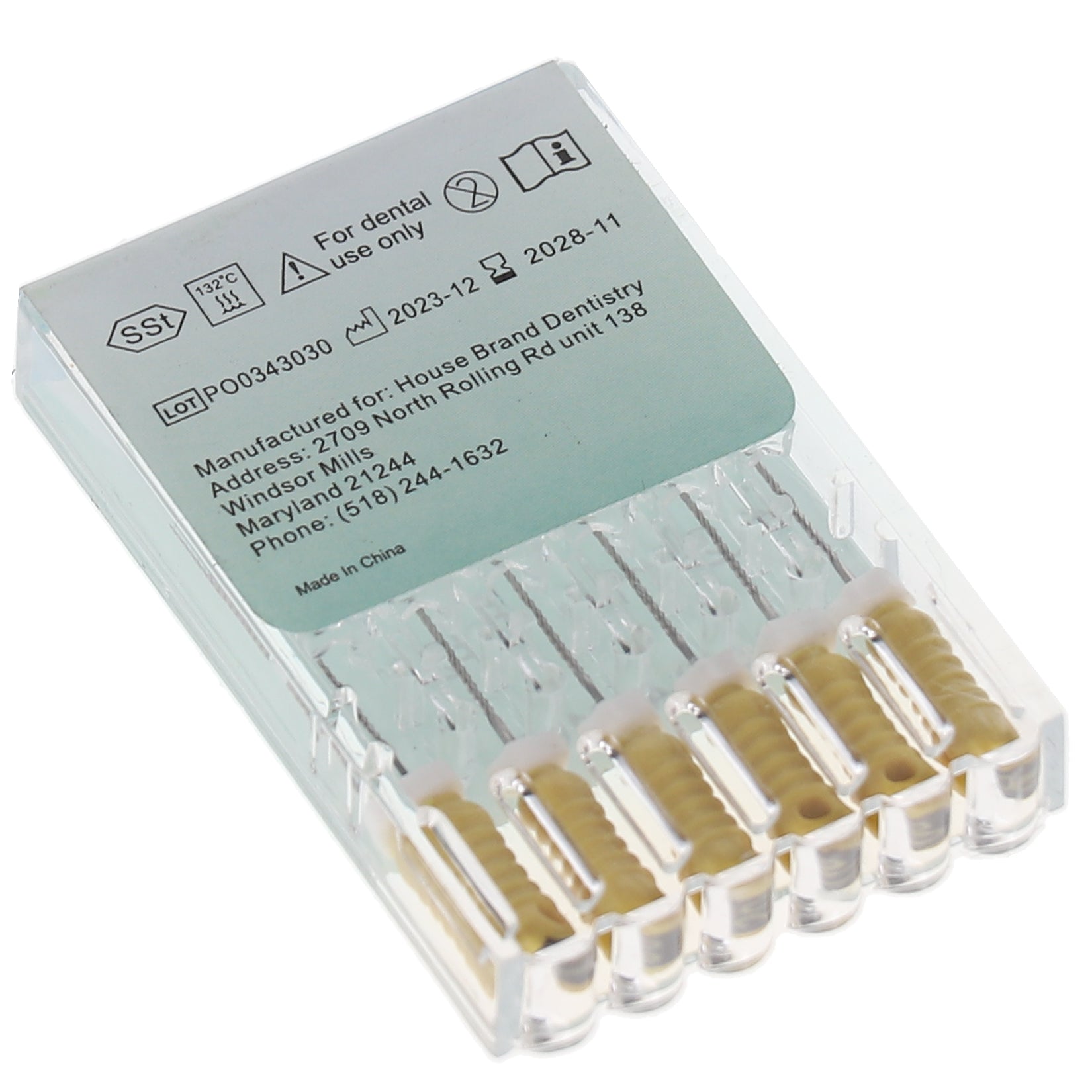 House Brand Dentistry 400105 HSB Endodontic K-Files 21mm #20 Yellow Stainless Steel 6/Pk House Brand Dentistry 400105 HSB Endodontic K-Files 21mm #20 Yellow Stainless Steel 6/Pk